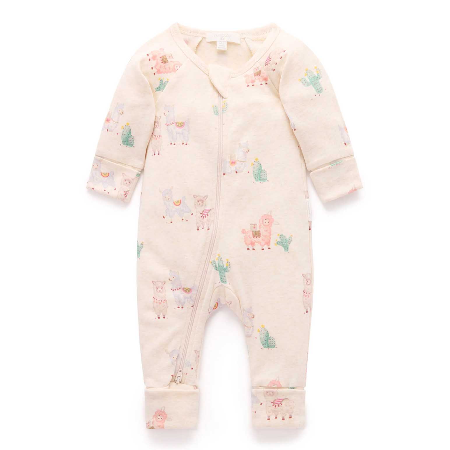 Purebaby Printed Zip Growsuit